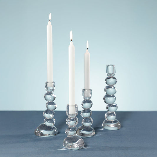 Ice Stone Glass Taper Holder