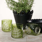 Fern Leaf Rocks Glass - Set of 6