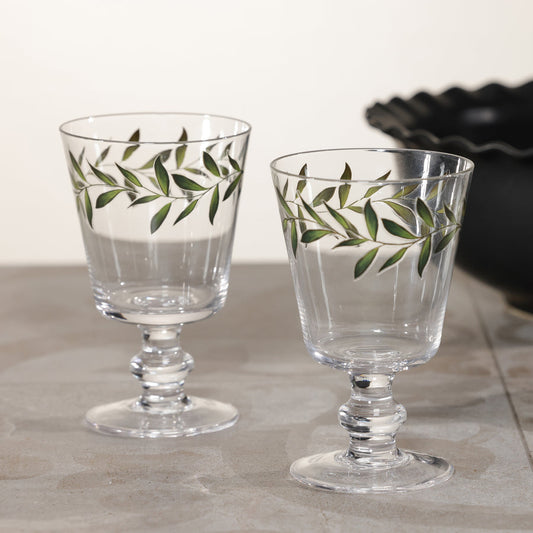 Whispering Leaves Stemmed Glass - Set of 6