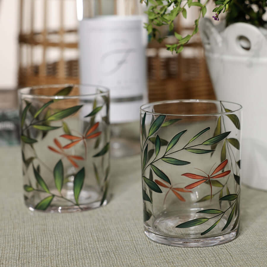 Whispering Leaves & Dragonfly Tumbler - Set of 6