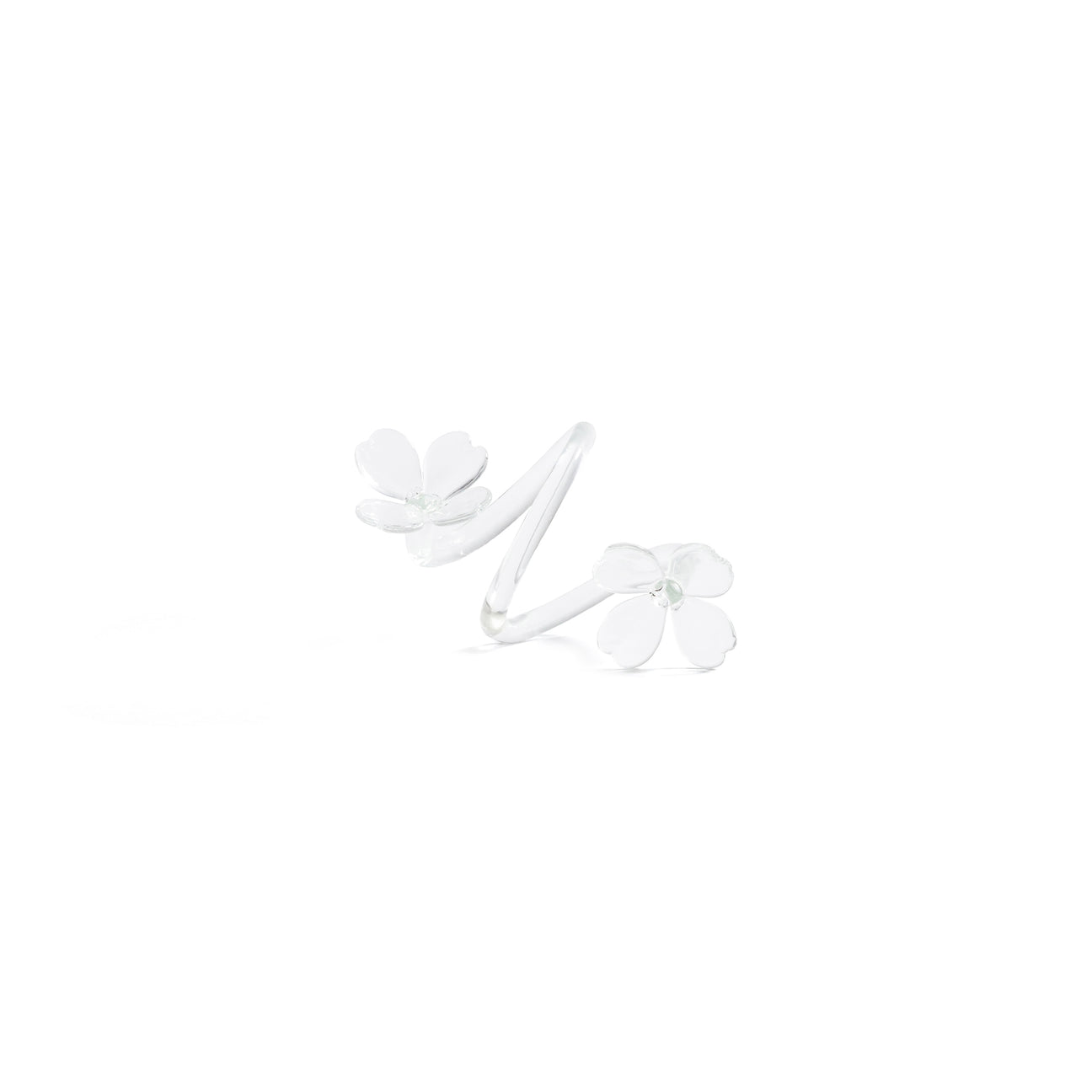 Four Botanica Glass Flower Napkin Rings - Boxed (Set of 4)