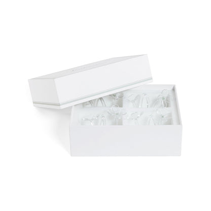 Four Botanica Glass Flower Napkin Rings - Boxed (Set of 4)