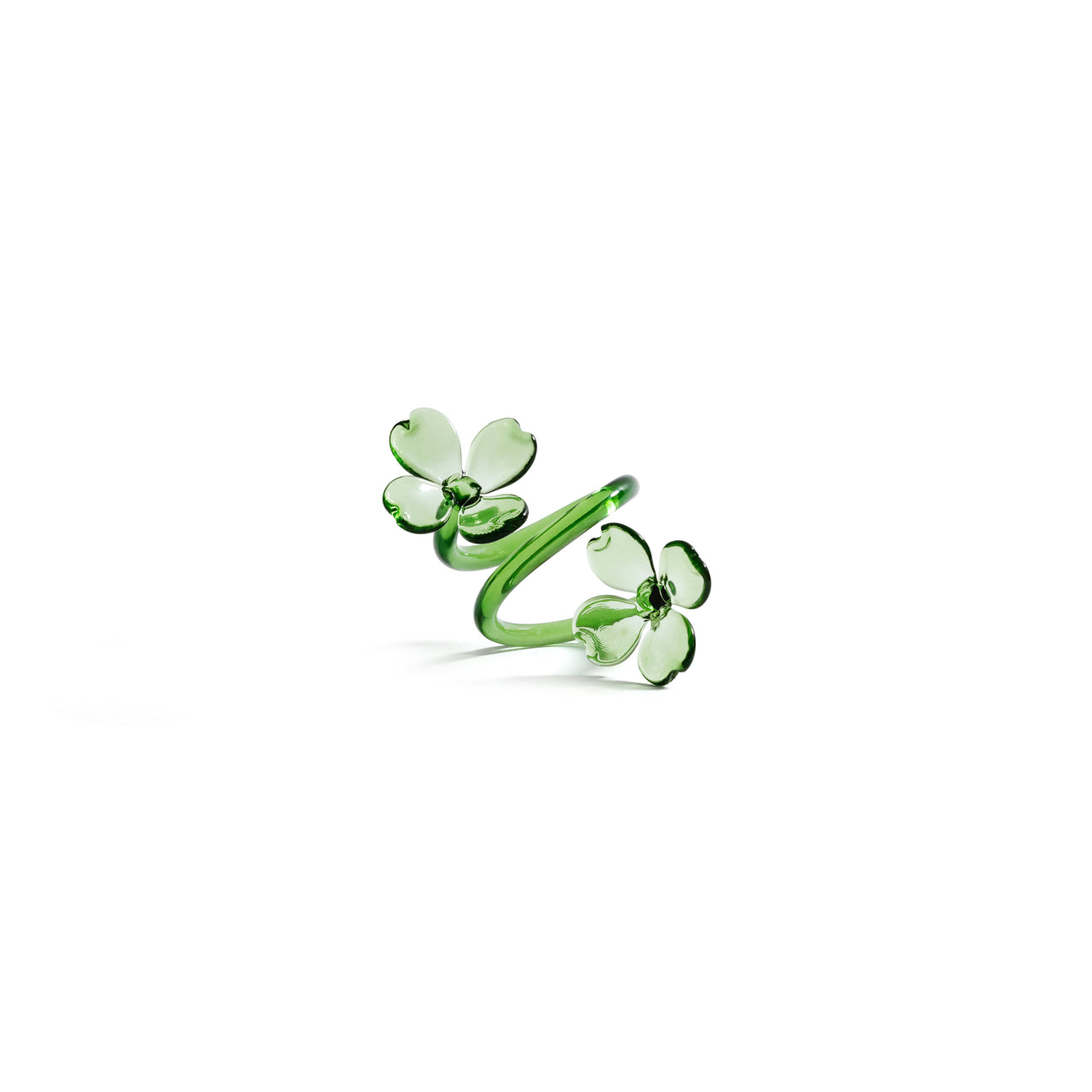 Four Botanica Glass Flower Napkin Rings - Boxed (Set of 4)