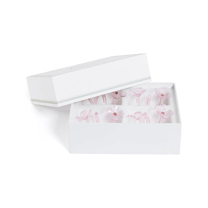 Four Botanica Glass Flower Napkin Rings - Boxed (Set of 4)