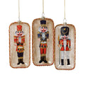 Soldier Design Glass Ornament - 3 Assorted Pieces