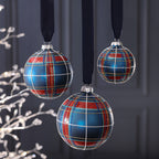 Plaid Design Glass Ball Ornament