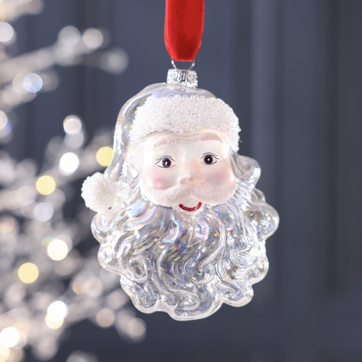 Luster Santa Claus Glass Ornament