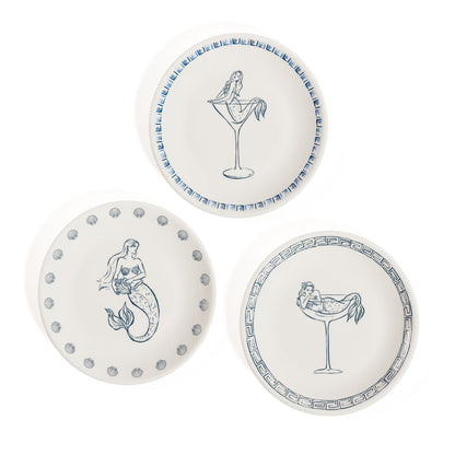The Salty Mermaid Bar / Appetizer Plates - Set of 6 Assorted