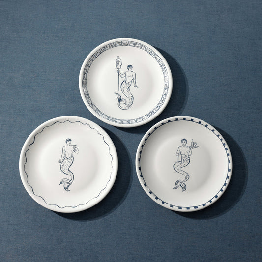 The Salty Merman Bar / Appetizer Plates - Set of 6 Assorted