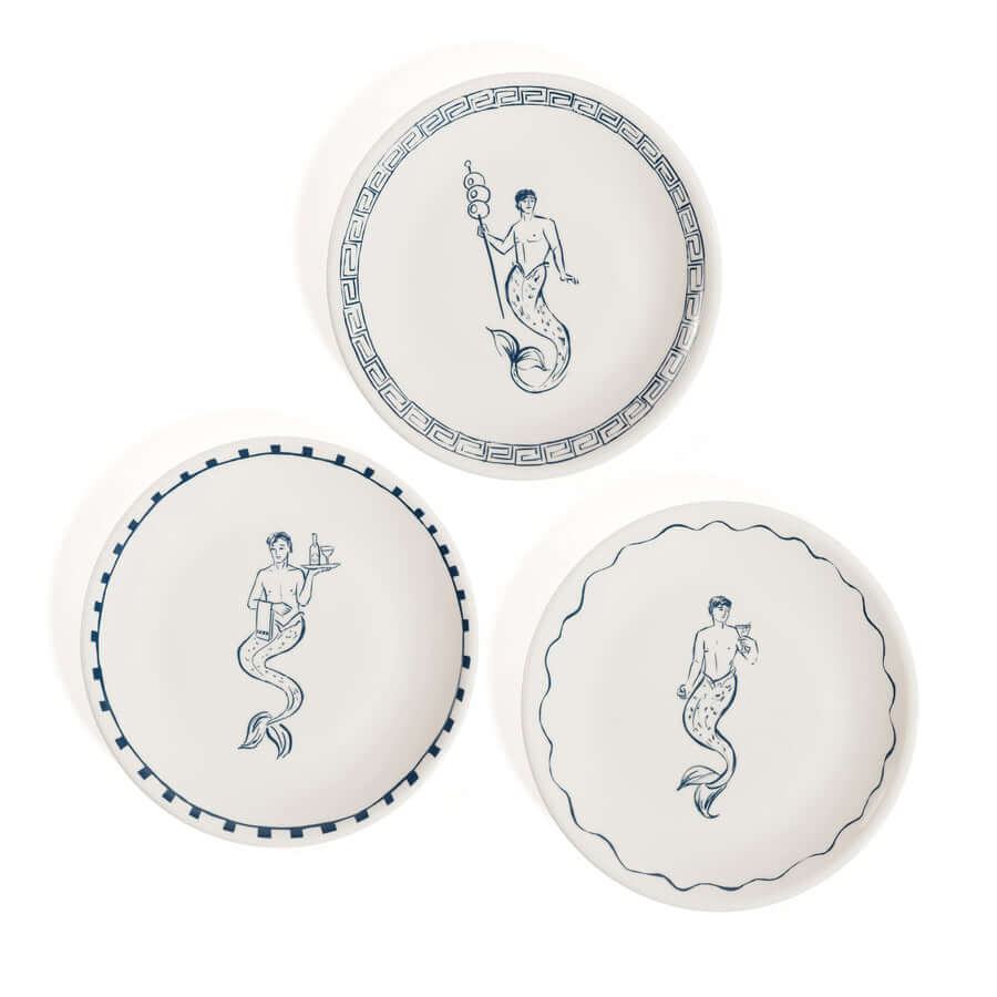 The Salty Merman Bar / Appetizer Plates - Set of 6 Assorted