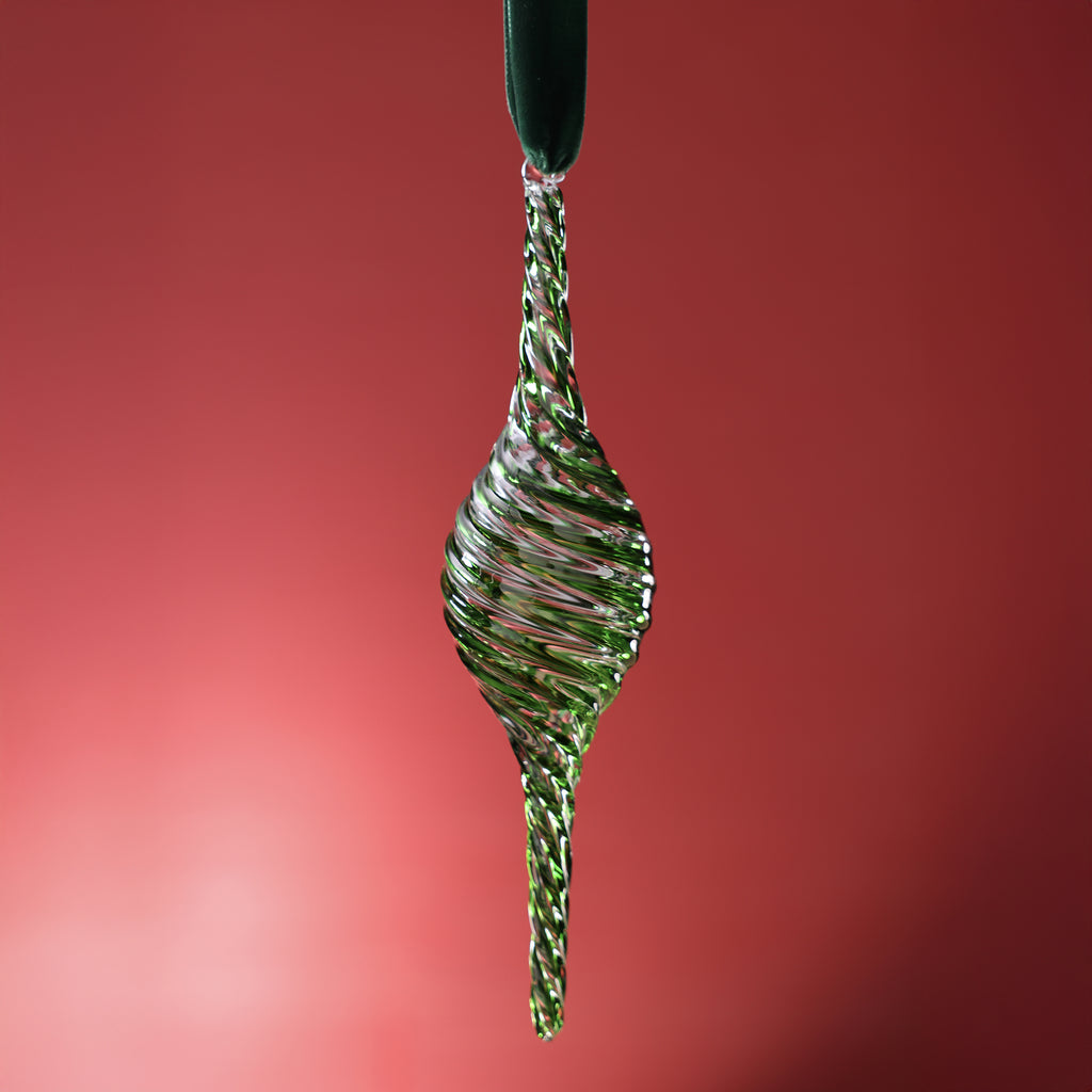 Green Glass Finial Ornament