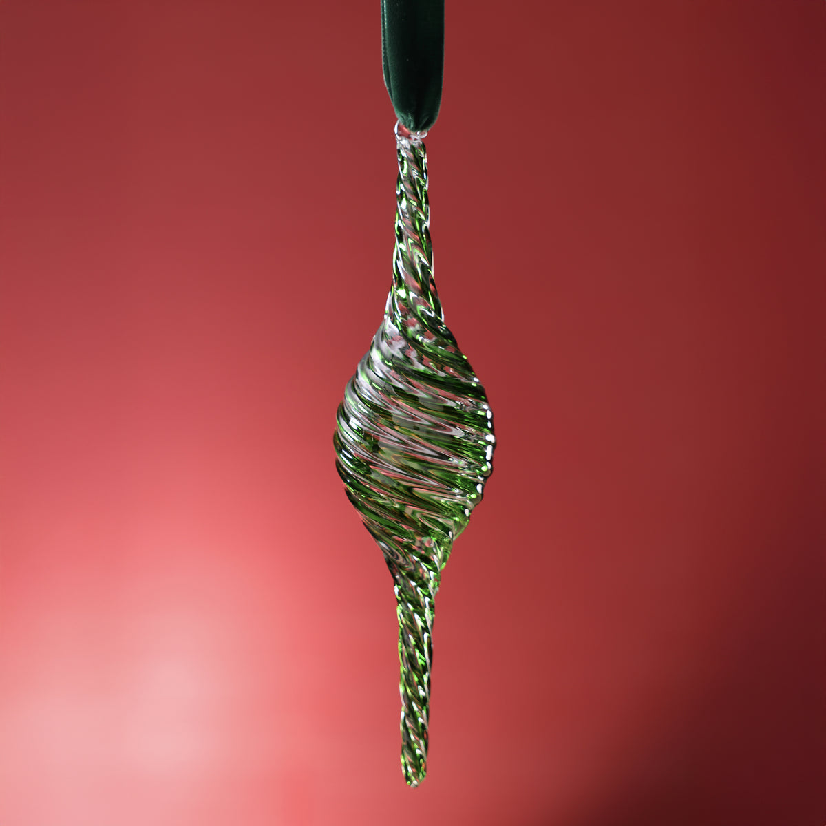 Green Glass Finial Ornament