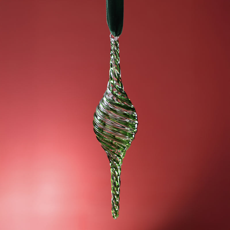 Green Glass Finial Ornament