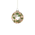 Leaf Pattern Glass Ball Ornament