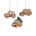 Gingerbread Glass Car Ornament - 3 Assorted Styles