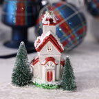 Village Glass Ornament - 3 Assorted Styles - 3 pcs Assorted Styles