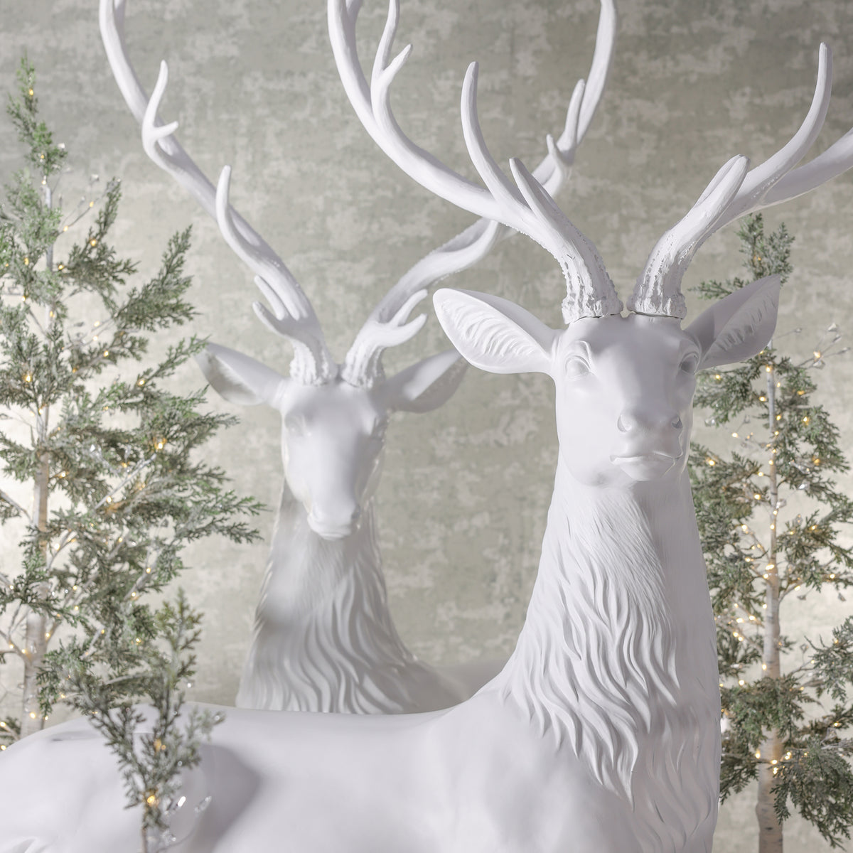 Nordic White Bedded Deer - 55 in