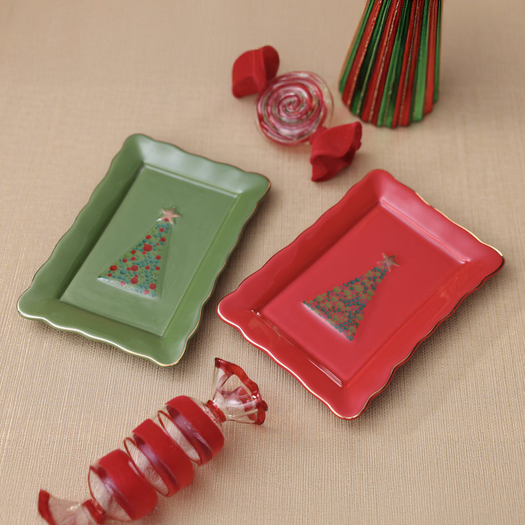 Ceramic Holiday Trinket Dish