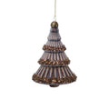 Antique Brown Glass Tree with Glittered Trim