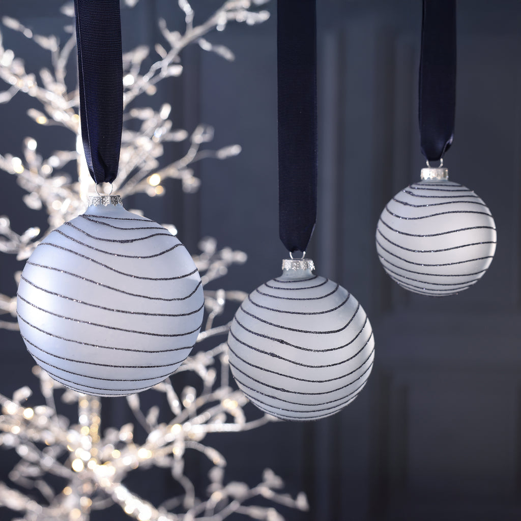 Glacier Swirl Glass Ball Ornament