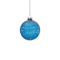 Winter Jewel Ribbed Glass Ball Ornament