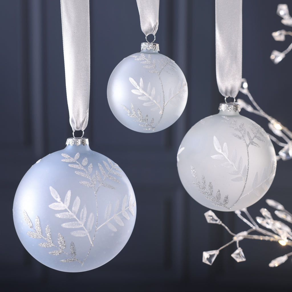 Glacier Fern Glass Ball Ornament