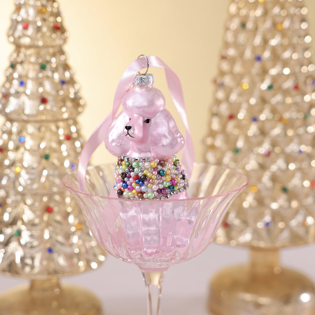 Glass Beaded Poodle Ornament