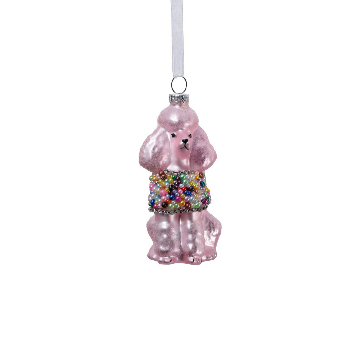 Glass Beaded Poodle Ornament