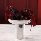 Glitter Stripe Glass Ornament Trio - 3 Assorted Designs