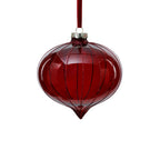 Glitter Stripe Glass Ornament Trio - 3 Assorted Designs