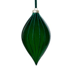 Glitter Stripe Glass Ornament Trio - 3 Assorted Designs
