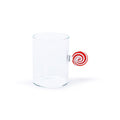 Holiday Peppermint Glass Mug - White & Red