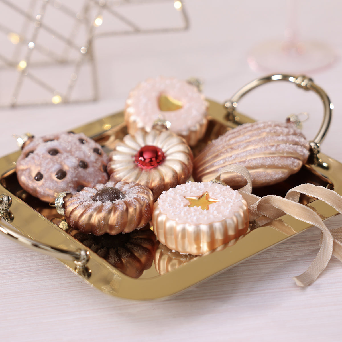 Cookie Glass Ornaments - Set of 6 in Gift Box