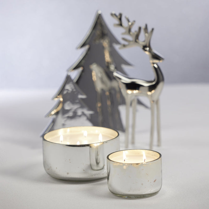 Siberian Fir Scented Candle Jar - Silver - Candles by Carlyle Avenue