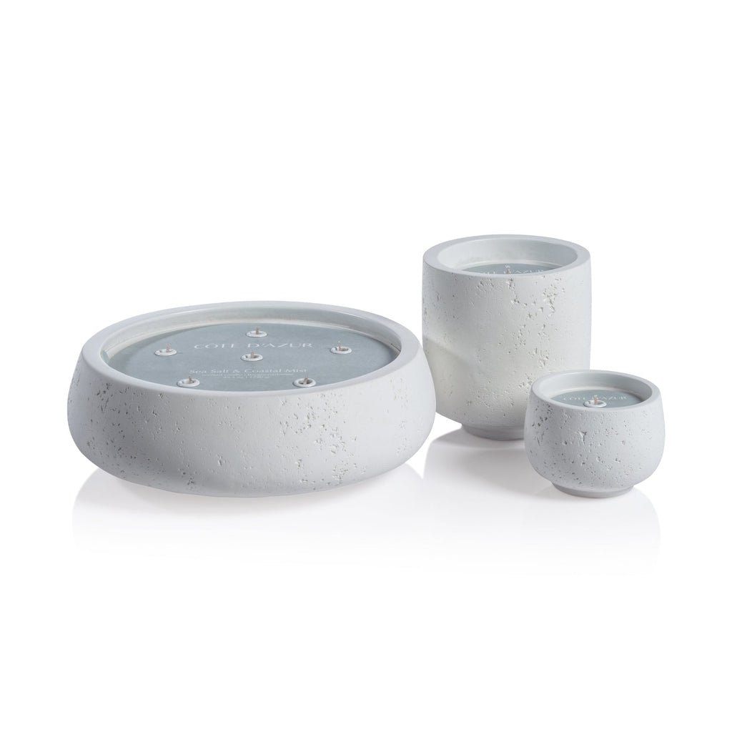 Côte d'Azur White Concrete Scented Candle - Candles by Carlyle Avenue