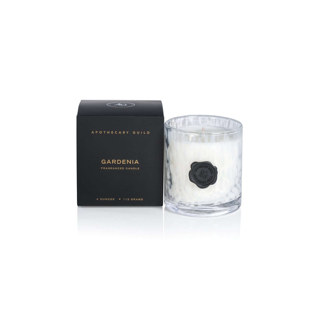 AG Opal Glass Candle - White - Gardenia - Candles by Carlyle Avenue