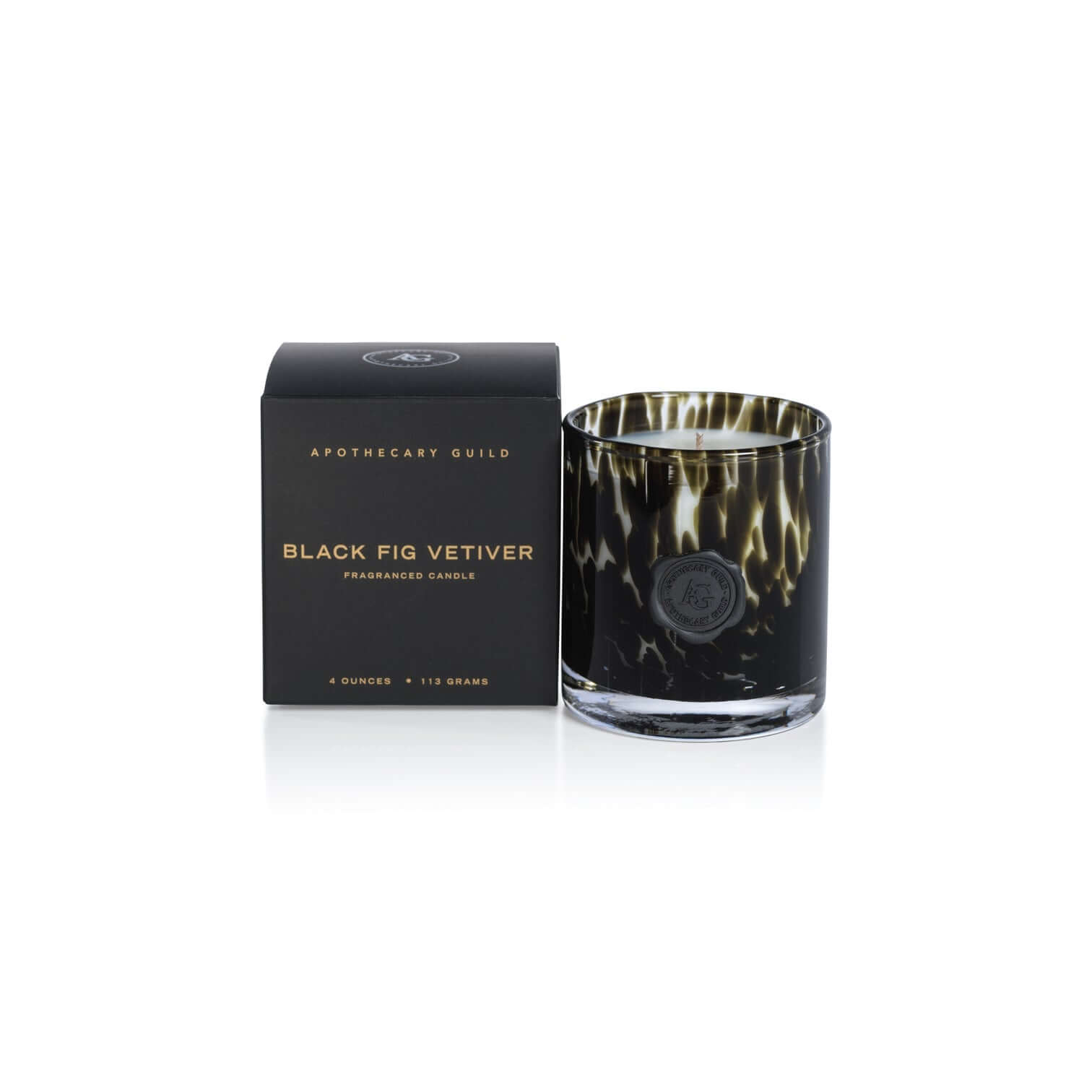 AG Opal Glass Candle - Black - Fig Vetiver - Candles by Carlyle Avenue
