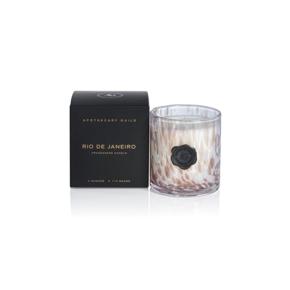 AG Opal Glass Candle - White & Taupe - Rio de Janeiro - Candles by Carlyle Avenue