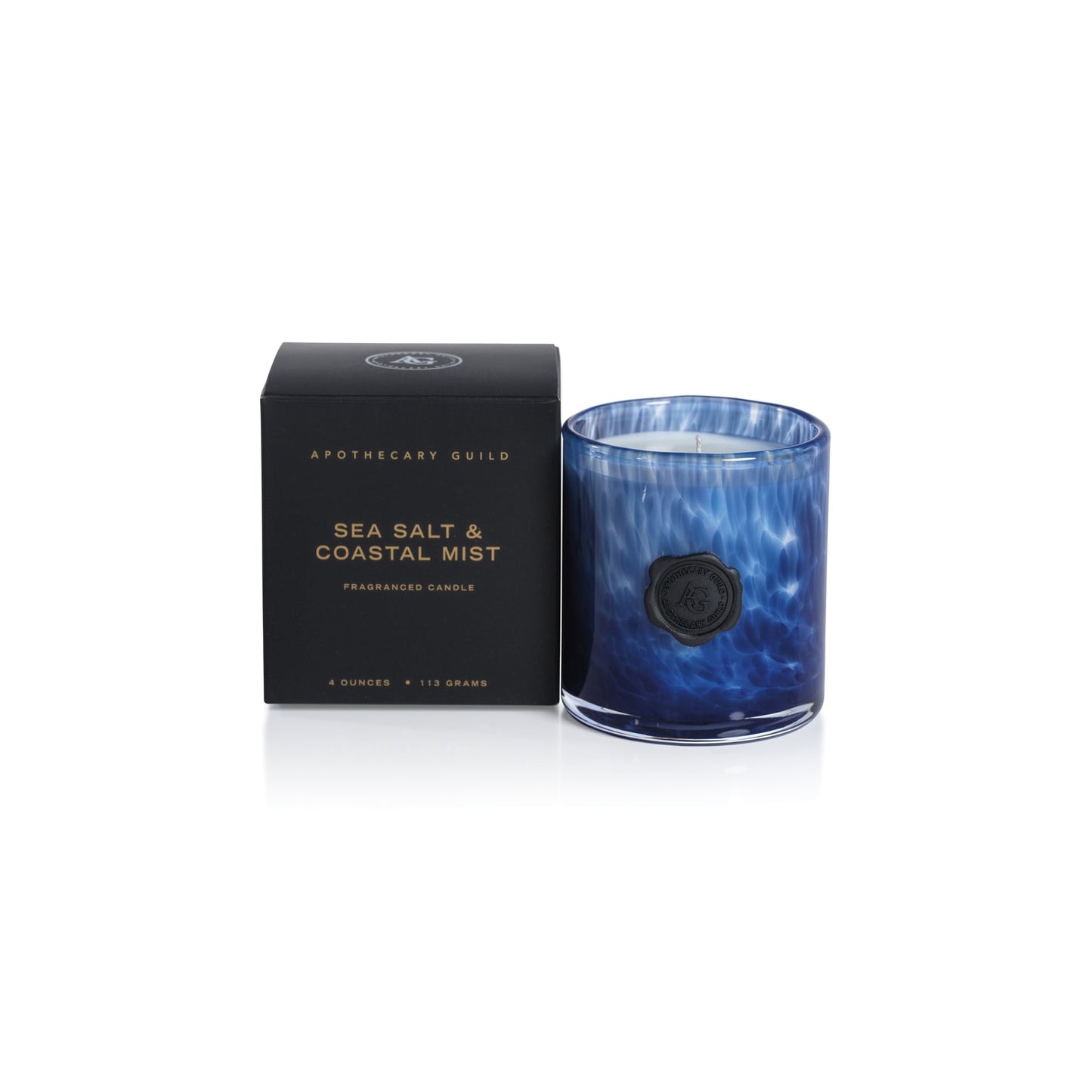 AG Opal Glass Candle - Clear & Dark Blue