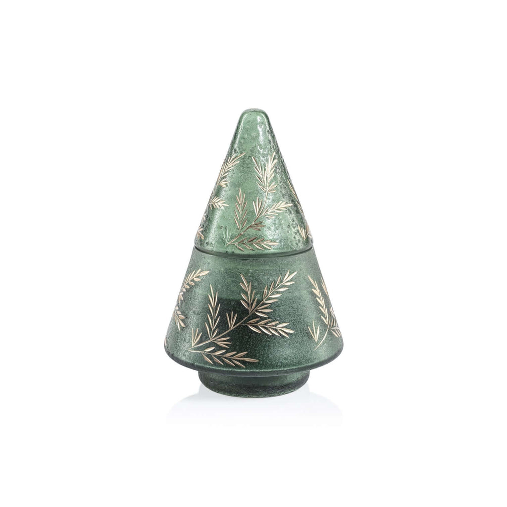Gilded Leaf Vintage Glass Jar Candle