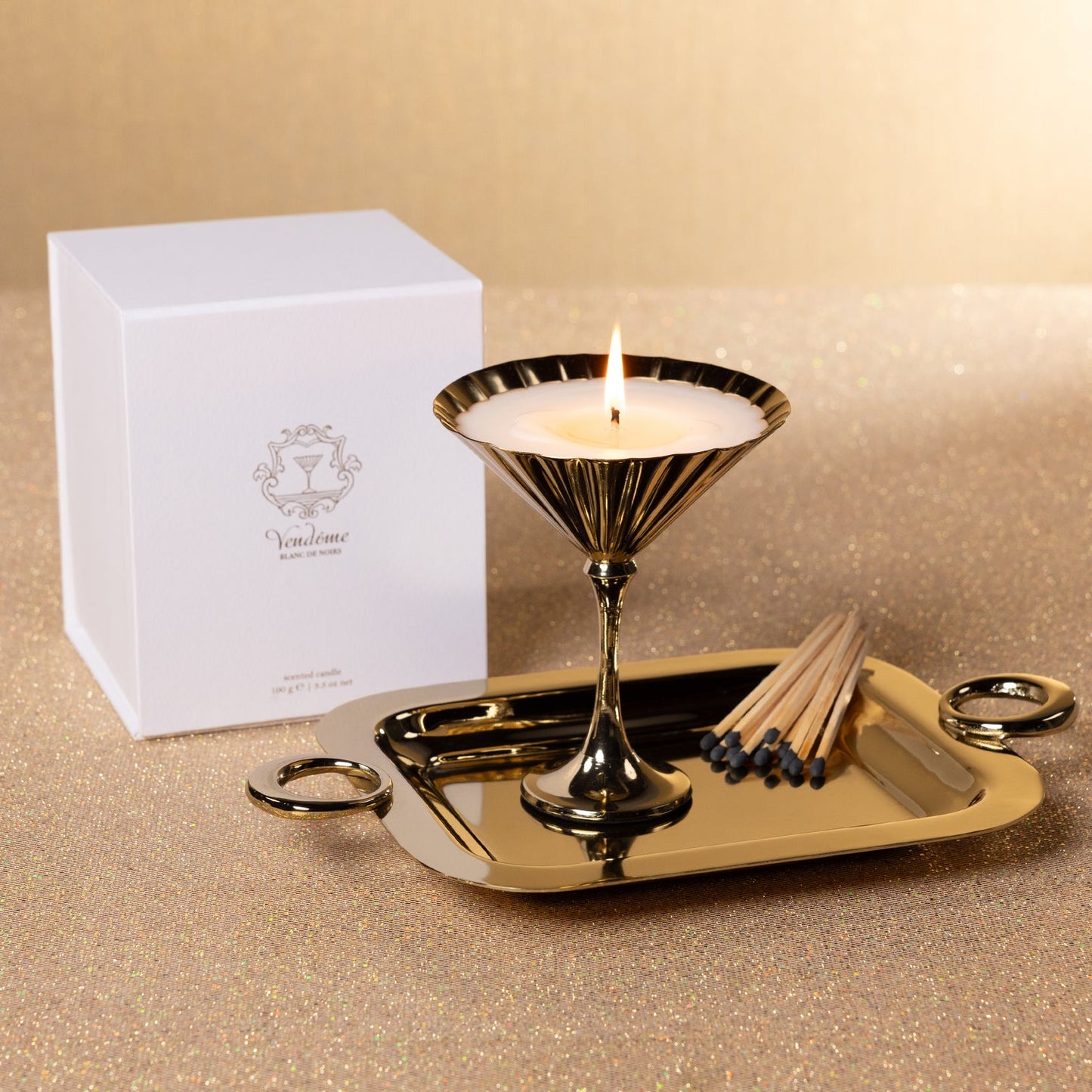 Vendôme Scented Martini Candle - Gold