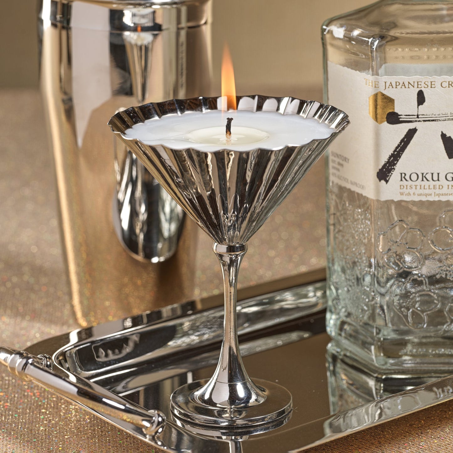 Vendôme Scented Martini Candle - Silver