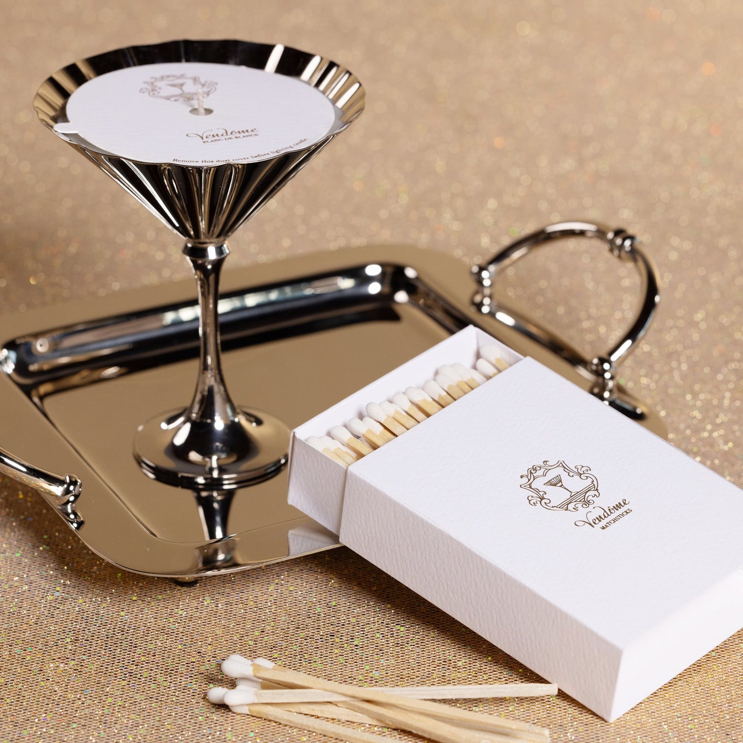 Vendôme Scented Martini Candle - Silver