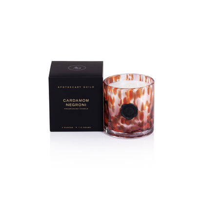 AG Opal Glass Candle - Red - Cardamom Negroni - Candles by Carlyle Avenue