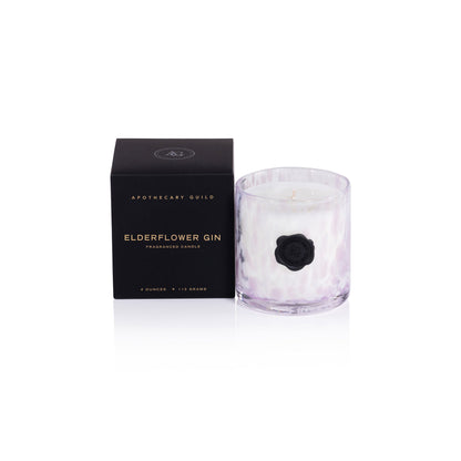 AG Opal Glass Candle - White & Pink - Elderflower Gin - Candles by Carlyle Avenue