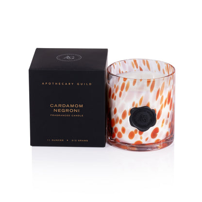 AG Opal Glass Candle - Red - Cardamom Negroni - Candles by Carlyle Avenue