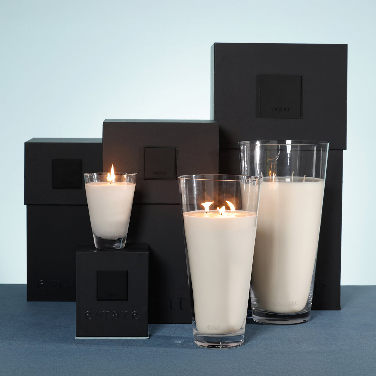 Estate Candle Collection - Clear - Aqua - CARLYLE AVENUE
