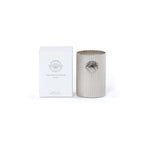 Cap Ferrat Fan Shell Design Candle in Gift Box with silver finish and fresh Sea Salt fragrance.