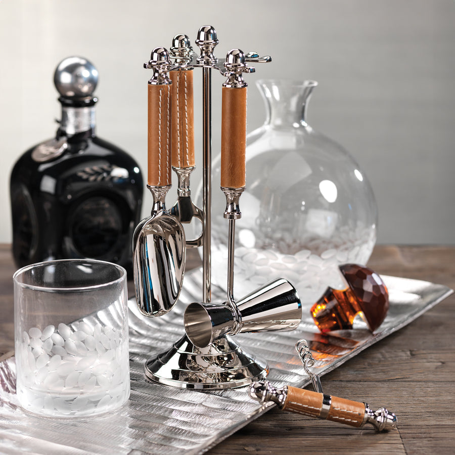Equestrian Leather Bar Tool Set - Barware by Carlyle Avenue