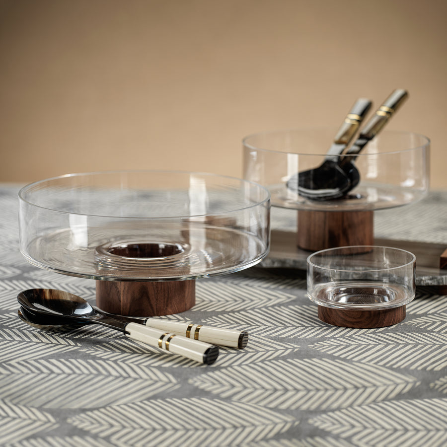 Seychelles Salad Server Set with Horn Handle